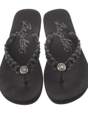 Brighton Black Braided Gem Thong Sandals size 7